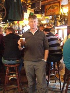 Graham with the required pint of Guinness